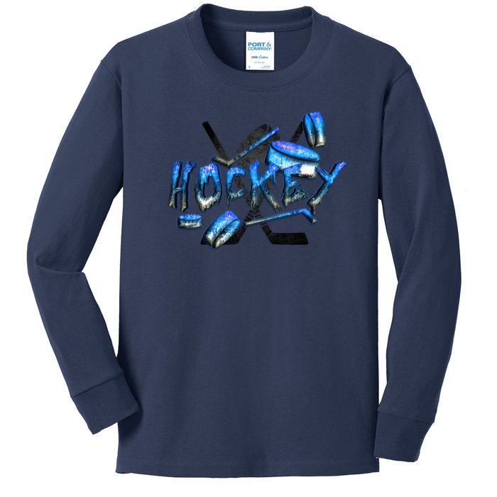 Hockey Stone Logo Kids Long Sleeve Shirt