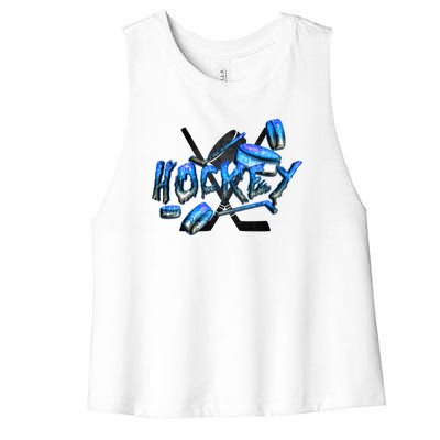 Hockey Stone Logo Women's Racerback Cropped Tank