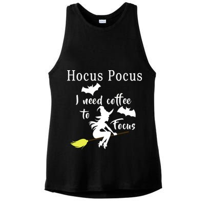 Hocus Pocus I Need Coffee To Focus Ladies PosiCharge Tri-Blend Wicking Tank