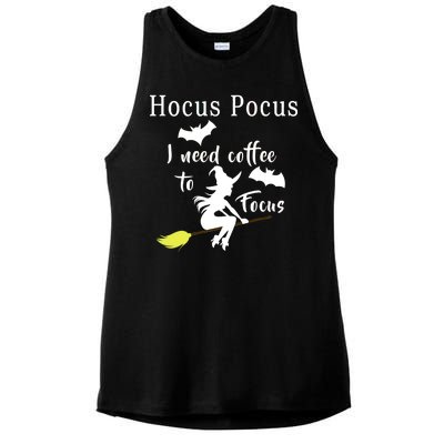 Hocus Pocus I Need Coffee To Focus Ladies PosiCharge Tri-Blend Wicking Tank