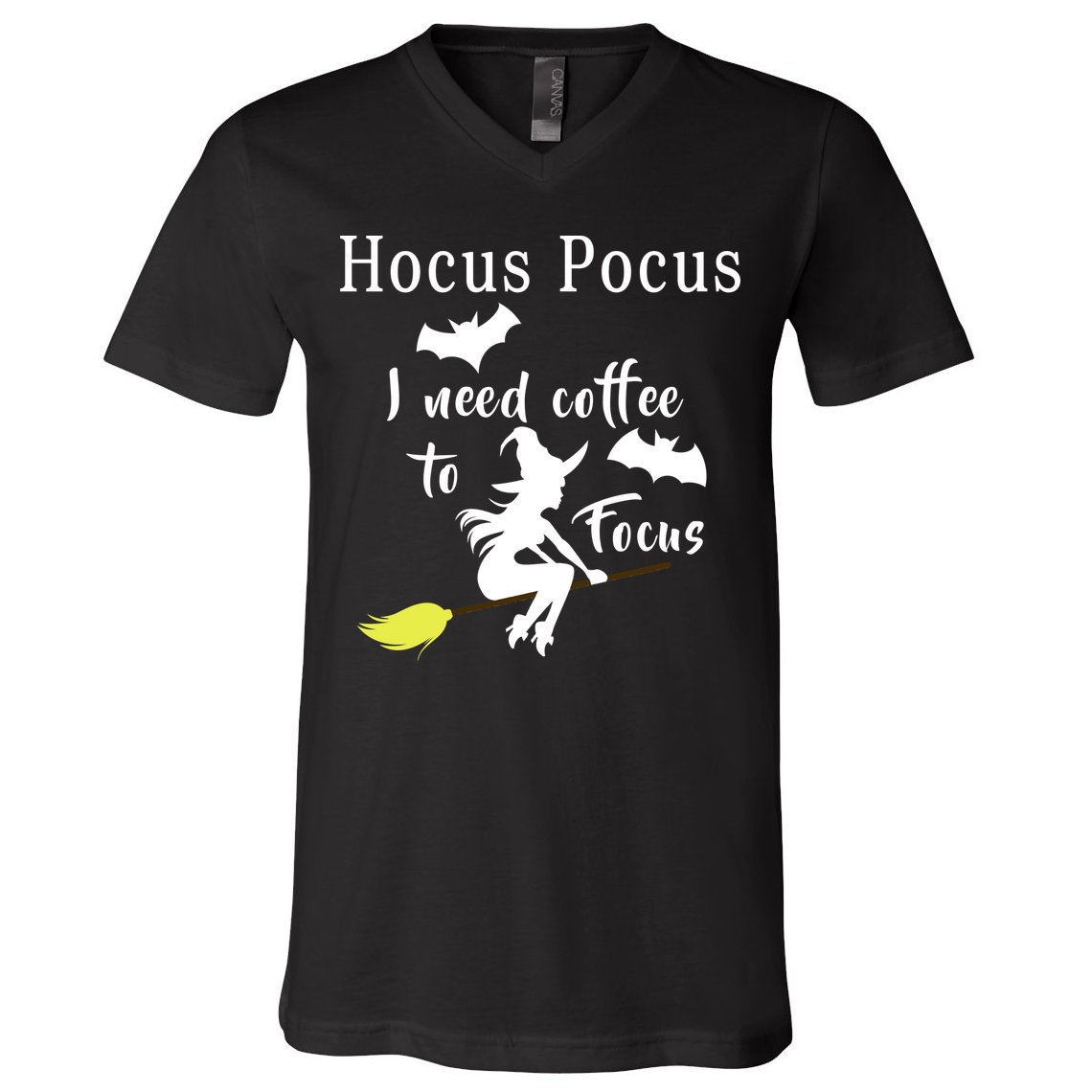 Hocus Pocus I Need Coffee To Focus V-Neck T-Shirt