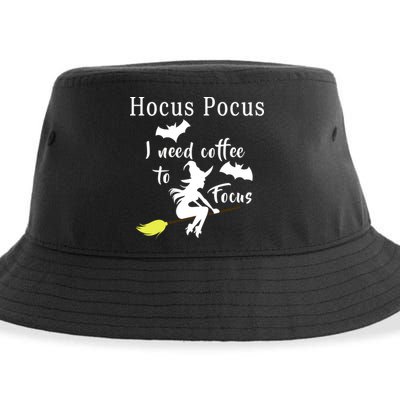 Hocus Pocus I Need Coffee To Focus Sustainable Bucket Hat