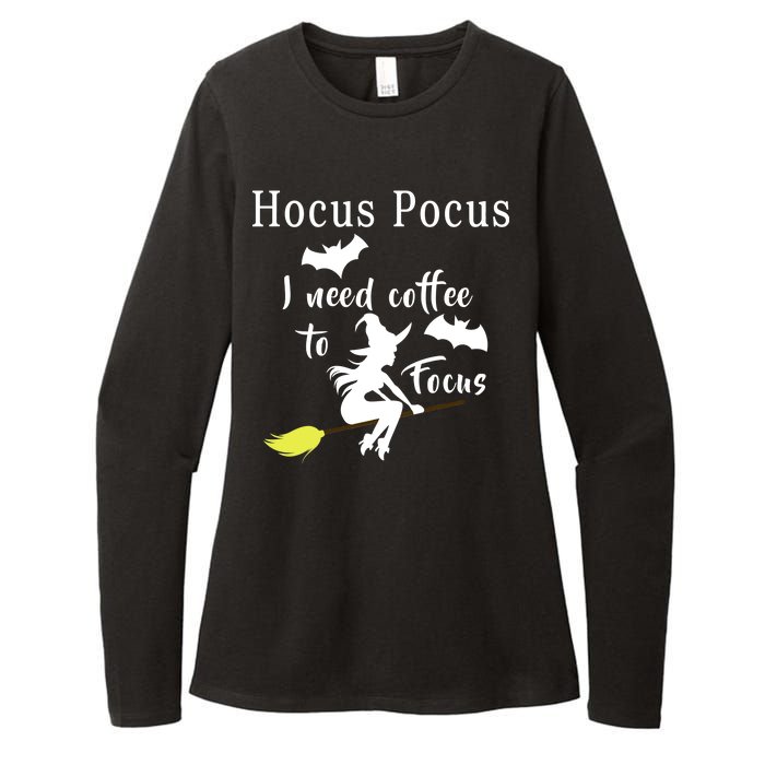 Hocus Pocus I Need Coffee To Focus Womens CVC Long Sleeve Shirt