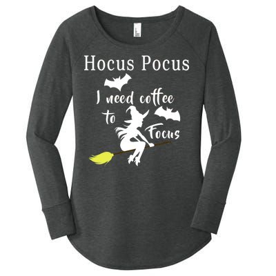 Hocus Pocus I Need Coffee To Focus Women's Perfect Tri Tunic Long Sleeve Shirt