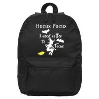 Hocus Pocus I Need Coffee To Focus 16 in Basic Backpack