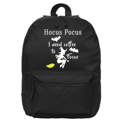 Hocus Pocus I Need Coffee To Focus 16 in Basic Backpack