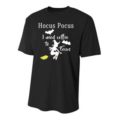 Hocus Pocus I Need Coffee To Focus Youth Performance Sprint T-Shirt