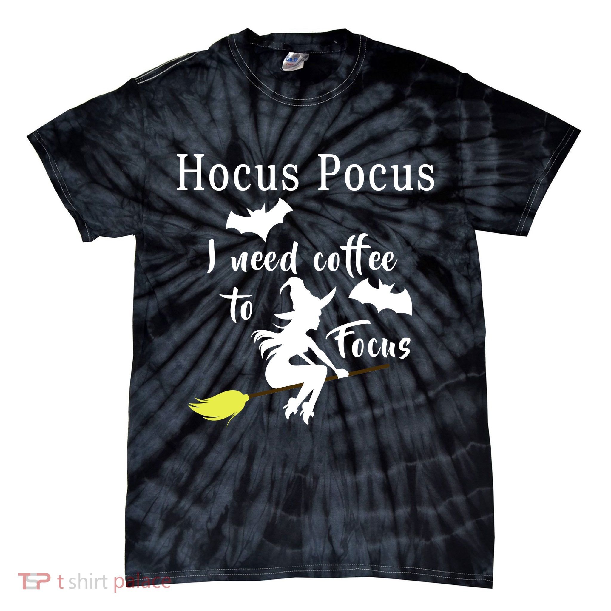 Hocus Pocus I Need Coffee To Focus Tie-Dye T-Shirt