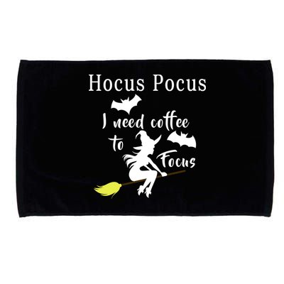 Hocus Pocus I Need Coffee To Focus Microfiber Hand Towel