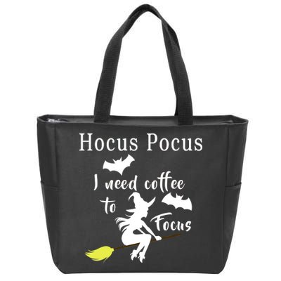 Hocus Pocus I Need Coffee To Focus Zip Tote Bag