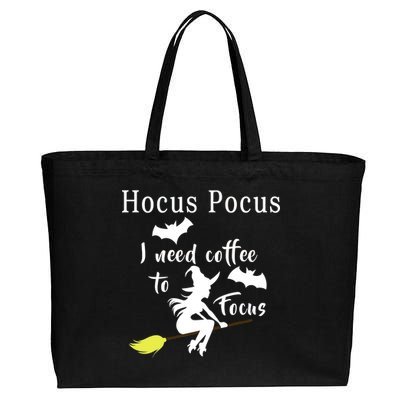 Hocus Pocus I Need Coffee To Focus Cotton Canvas Jumbo Tote