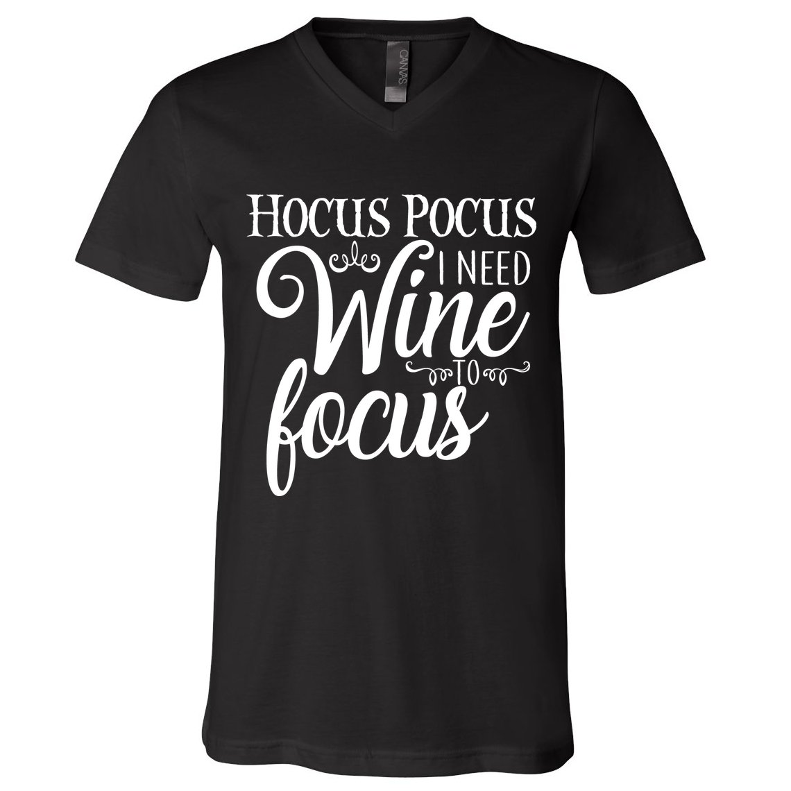 Hocus Pocus I Need Wine To Focus V-Neck T-Shirt