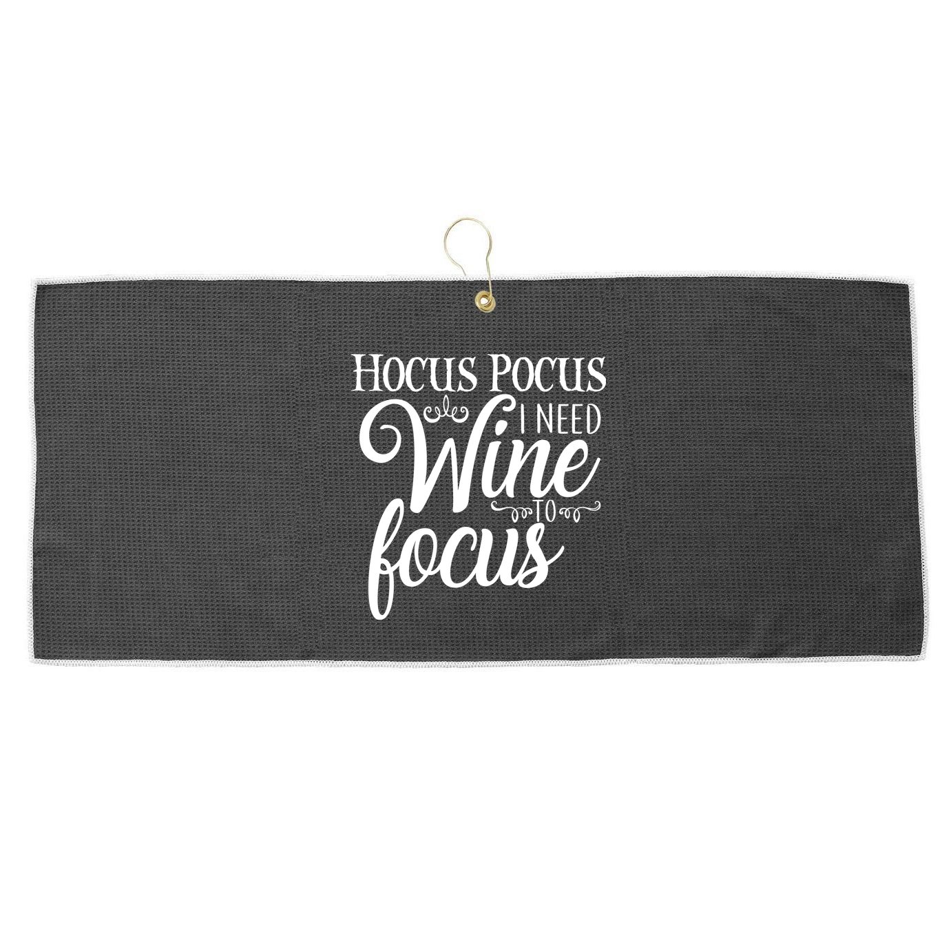Hocus Pocus I Need Wine To Focus Large Microfiber Waffle Golf Towel