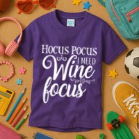 Hocus Pocus I Need Wine To Focus Kids T-Shirt
