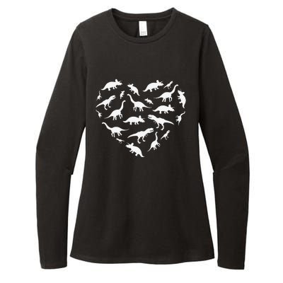 Heart Of Dinosaurs Valentine's Day Womens CVC Long Sleeve Shirt