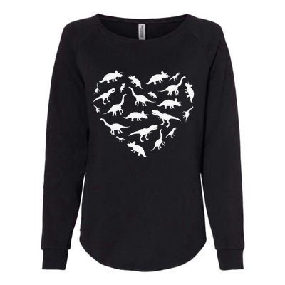 Heart Of Dinosaurs Valentine's Day Womens California Wash Sweatshirt