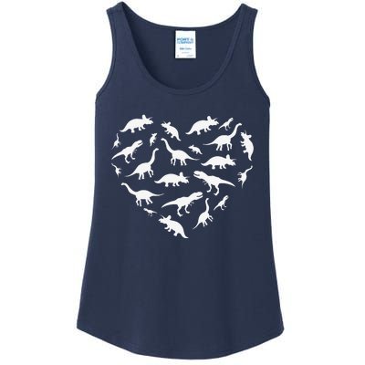 Heart Of Dinosaurs Valentine's Day Ladies Essential Tank