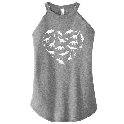 Heart Of Dinosaurs Valentine's Day Women’s Perfect Tri Rocker Tank