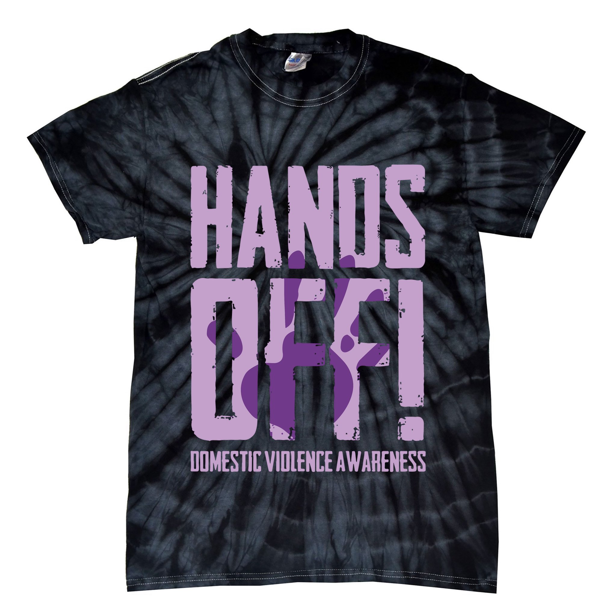 Hands Off Domestic Violence Awareness Tie-Dye T-Shirt