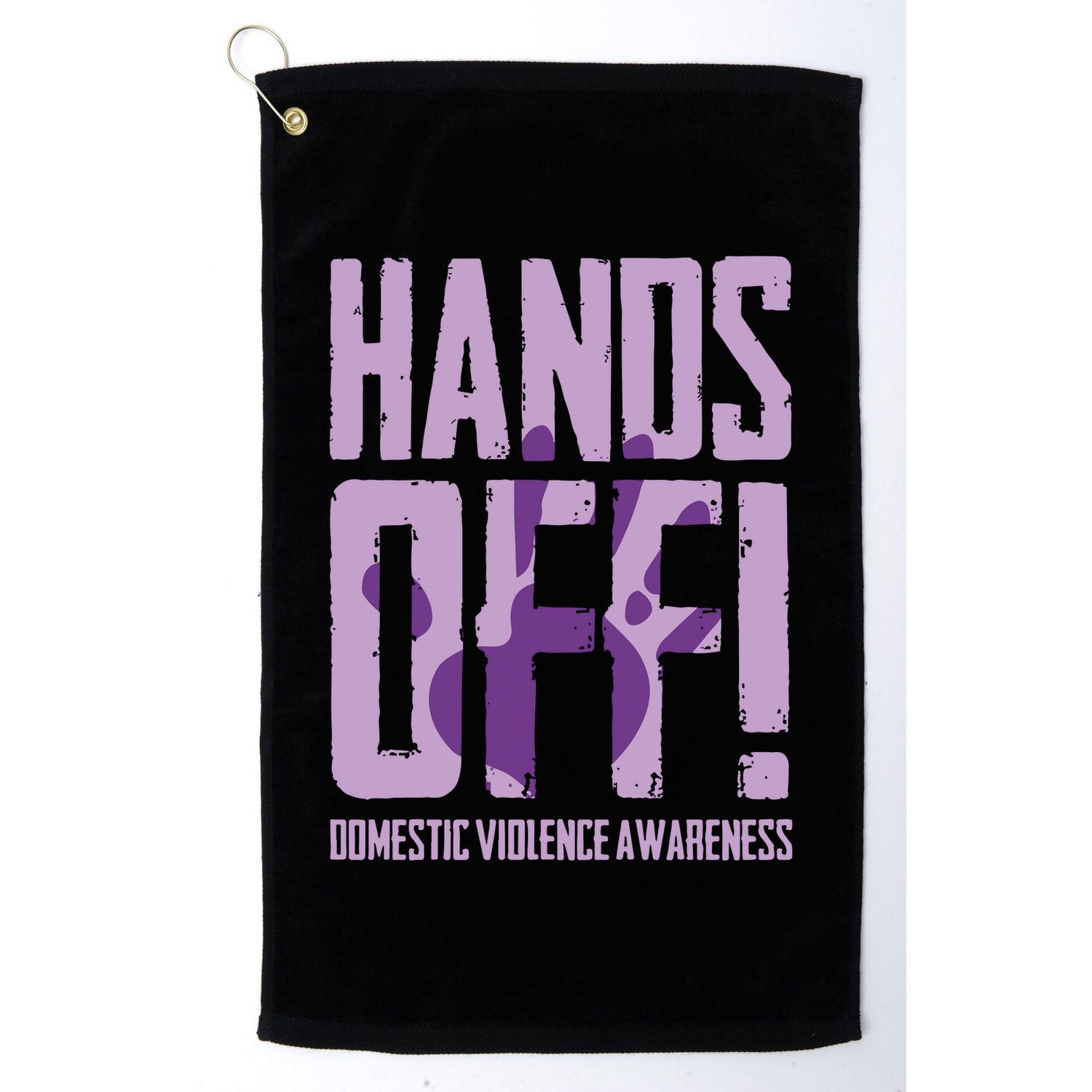 Hands Off Domestic Violence Awareness Golf Towel