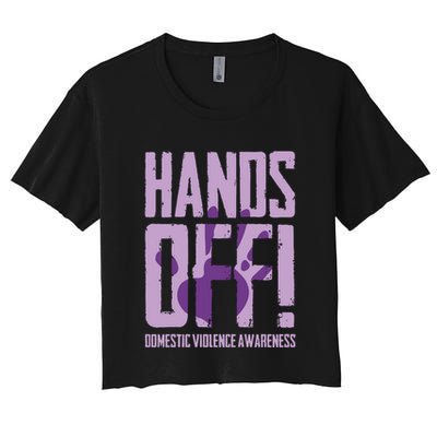 Hands Off Domestic Violence Awareness Crop Top