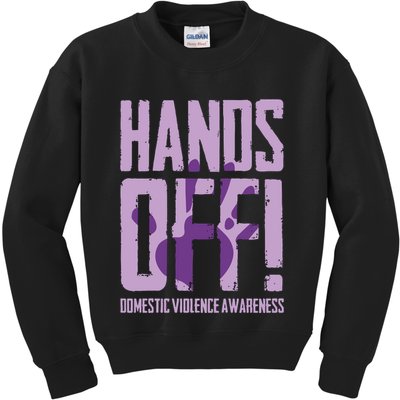 Hands Off Domestic Violence Awareness Kids Sweatshirt