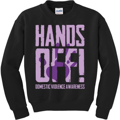 Hands Off Domestic Violence Awareness Kids Sweatshirt