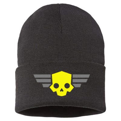 Hell Of Divers Helldiving Skull Gaming Dive Lovers Sustainable Knit Beanie