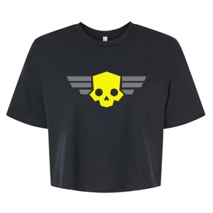 Hell Of Divers Helldiving Skull Gaming Dive Lovers Bella+Canvas Jersey Crop Tee