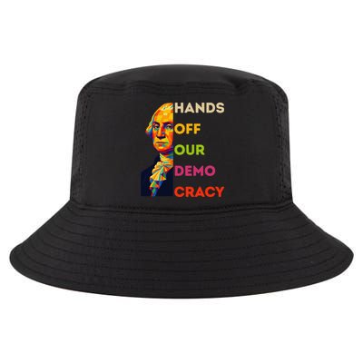 Hands Off Democracy Security Protest George Washington USA Cool Comfort Performance Bucket Hat