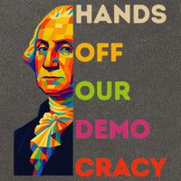 Hands Off Democracy Security Protest George Washington USA Cotton Canvas Backpack