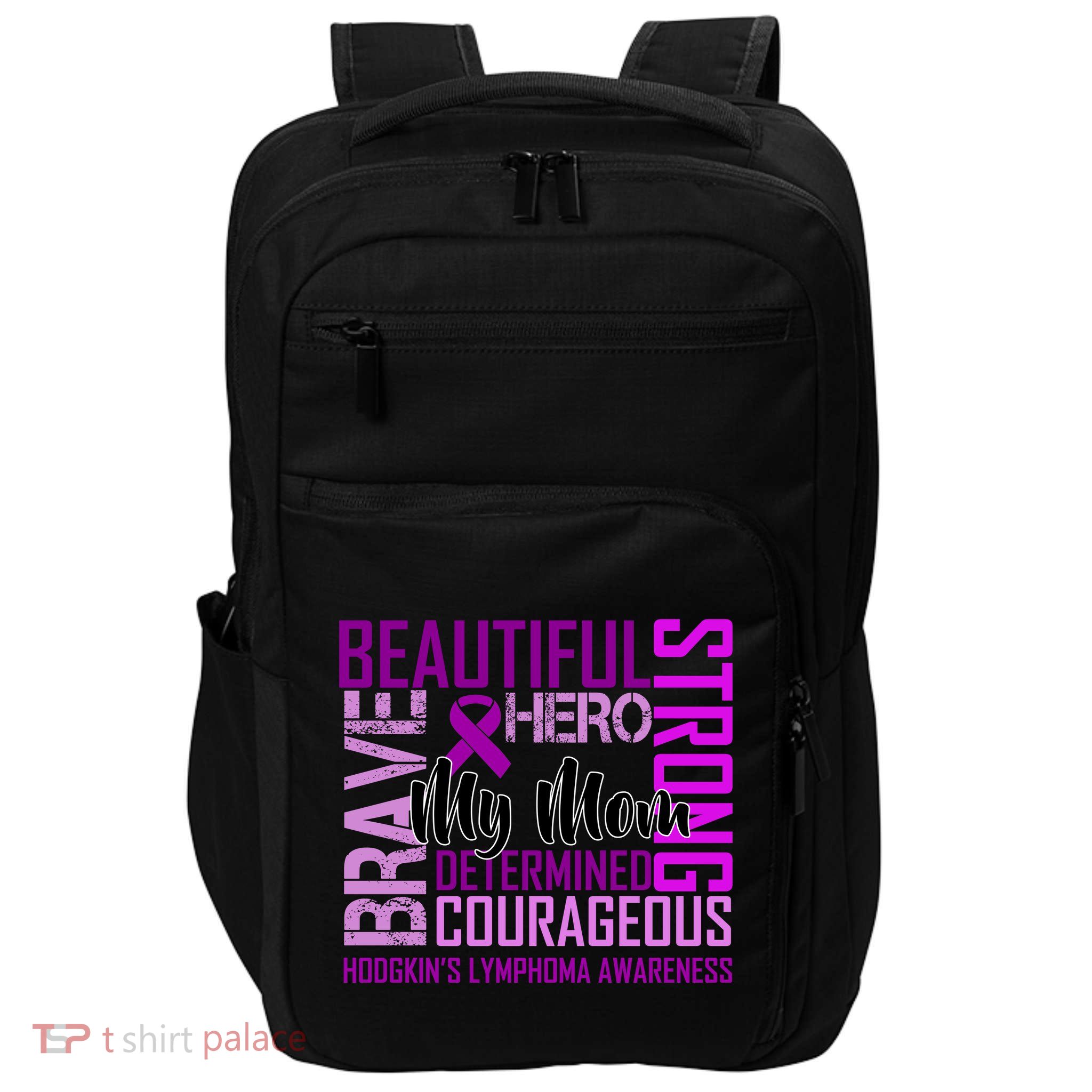 Hodgkin's  lymphoma Awareness For My Mom Impact Tech Backpack