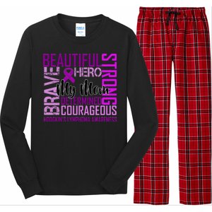 Hodgkin's  lymphoma Awareness For My Mom Long Sleeve Pajama Set