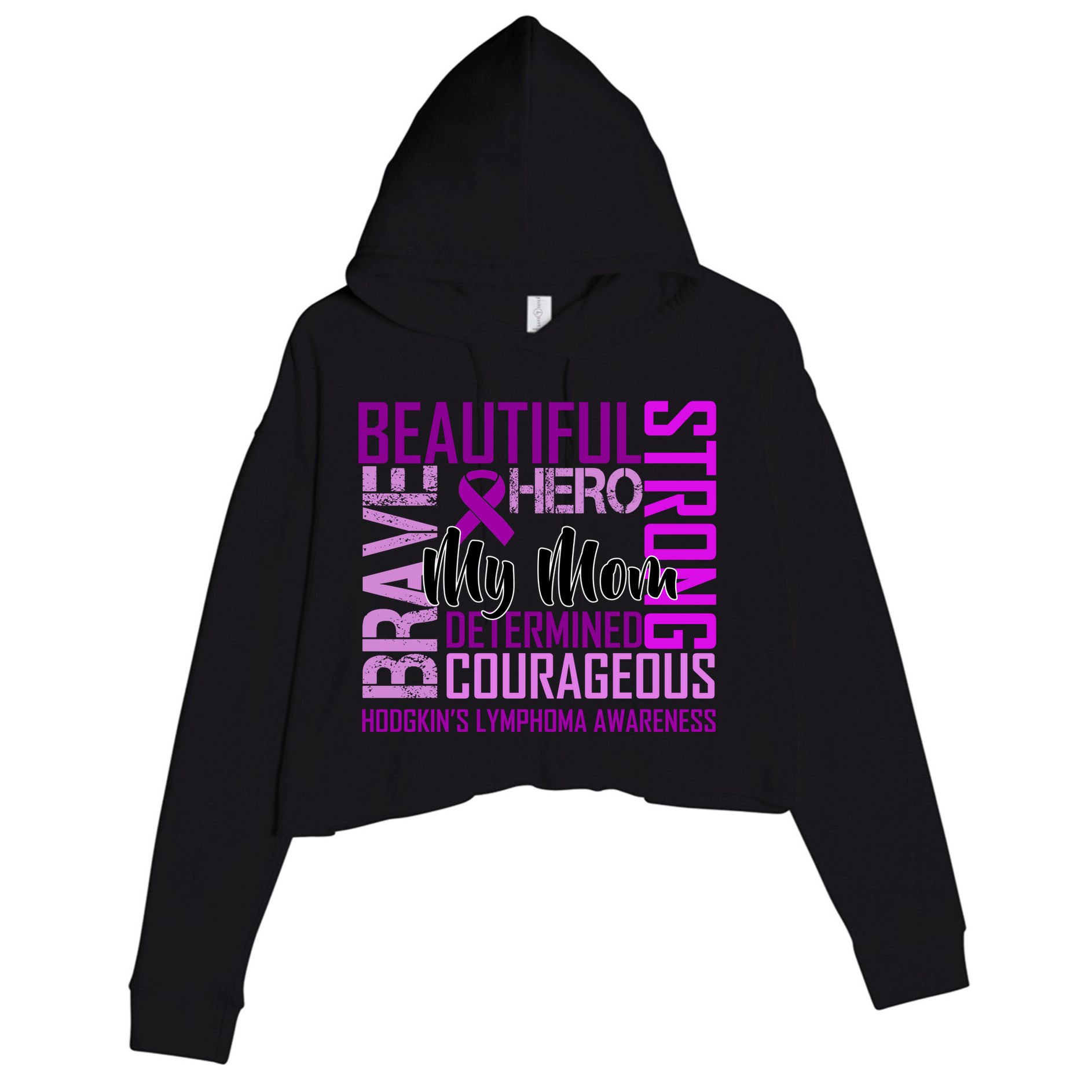 Hodgkin's  lymphoma Awareness For My Mom Crop Fleece Hoodie