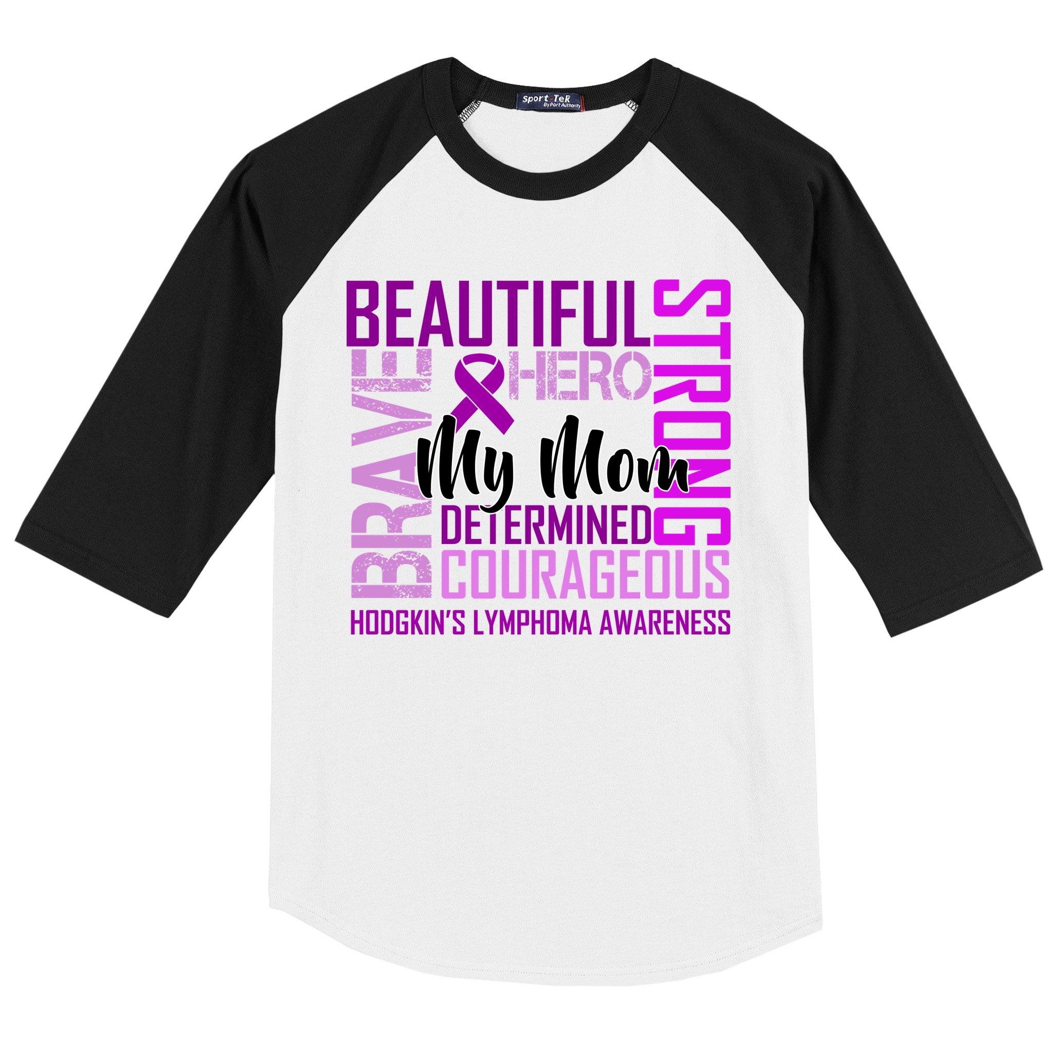Hodgkin's  lymphoma Awareness For My Mom Baseball Sleeve Shirt