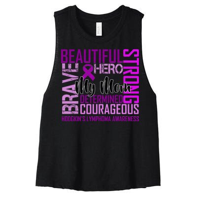 Hodgkin's  lymphoma Awareness For My Mom Women's Racerback Cropped Tank