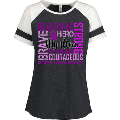 Hodgkin's  lymphoma Awareness For My Mom Enza Ladies Jersey Colorblock Tee