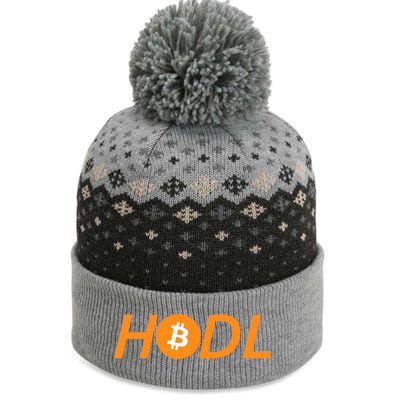 HODL Bitcoin Logo The Baniff Cuffed Pom Beanie