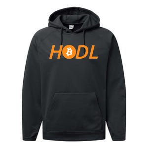 HODL Bitcoin Logo Performance Fleece Hoodie