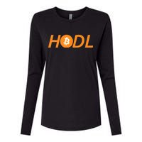 HODL Bitcoin Logo Womens Cotton Relaxed Long Sleeve T-Shirt