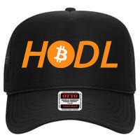 HODL Bitcoin Logo High Crown Mesh Back Trucker Hat