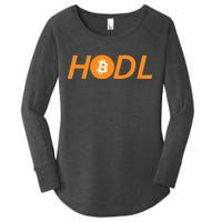 HODL Bitcoin Logo Women's Perfect Tri Tunic Long Sleeve Shirt