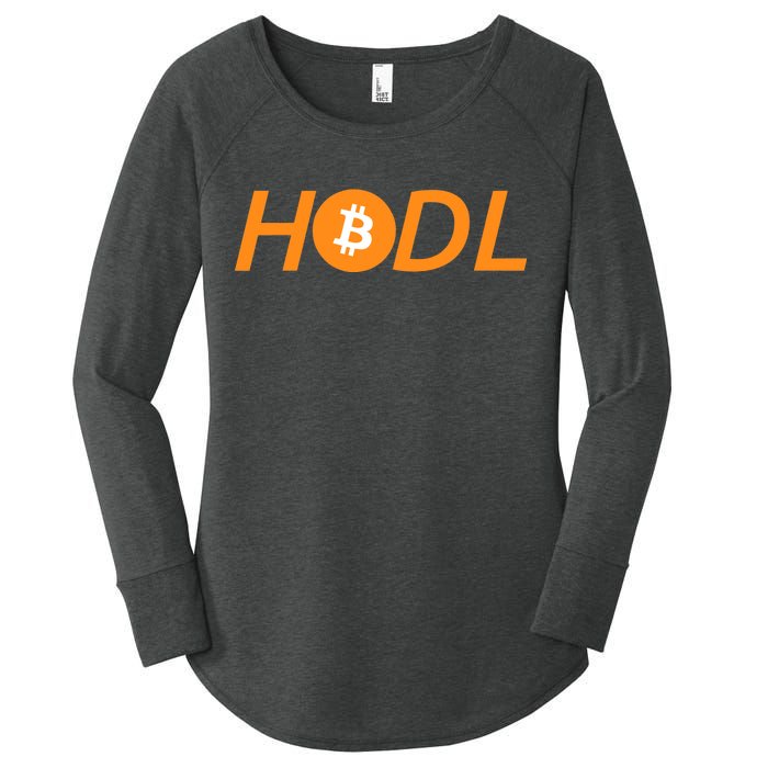 HODL Bitcoin Logo Women's Perfect Tri Tunic Long Sleeve Shirt