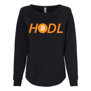 HODL Bitcoin Logo Womens California Wash Sweatshirt