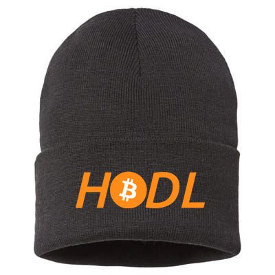 HODL Bitcoin Logo Sustainable Knit Beanie