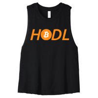 HODL Bitcoin Logo Women's Racerback Cropped Tank