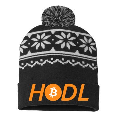 HODL Bitcoin Logo USA-Made Snowflake Beanie