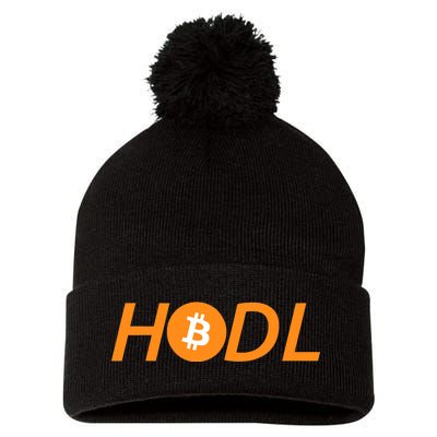 HODL Bitcoin Logo Pom Pom 12in Knit Beanie