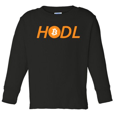 HODL Bitcoin Logo Toddler Long Sleeve Shirt