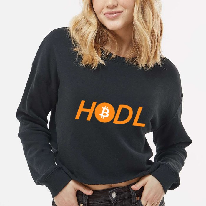 HODL Bitcoin Logo Cropped Pullover Crew